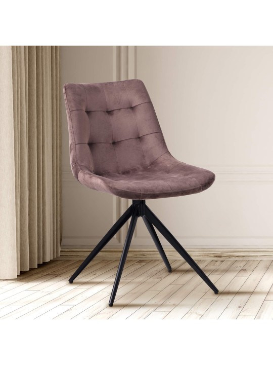 2 db Merna bársony étkezőszék készlet, barna