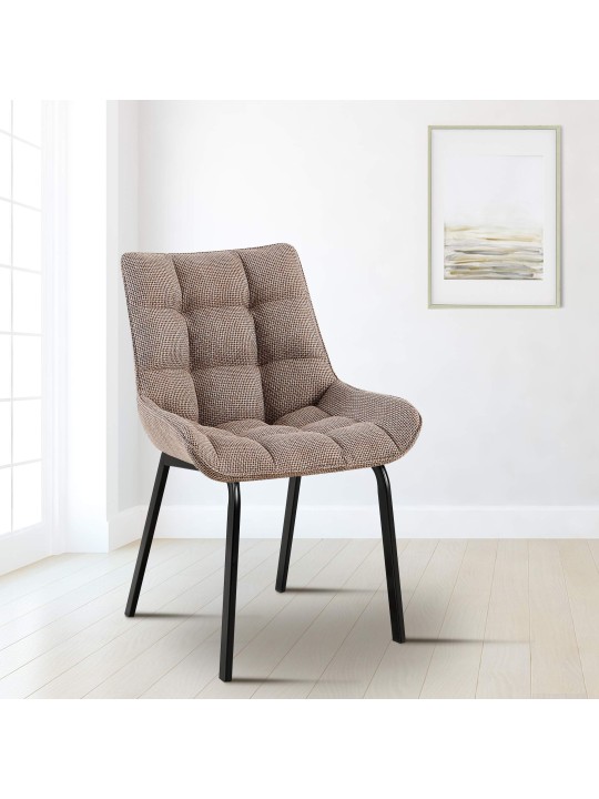 2 székből álló készlet Saranda anyagból, terrakotta barna