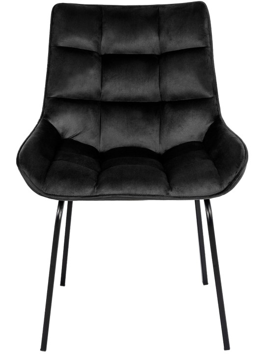 2 db Saranda bársony szék készlet, fekete