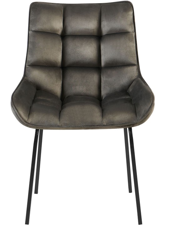 2 db Saranda bársony szék készlet, antracit