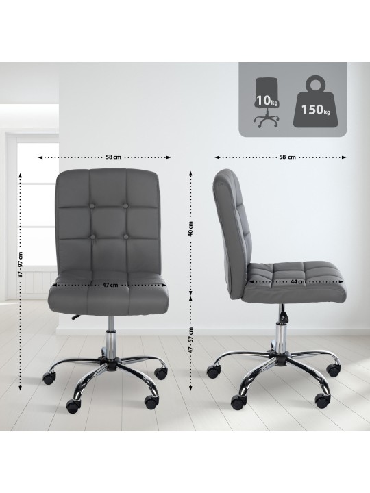 Munkaszék Trenton műbőr, szürke