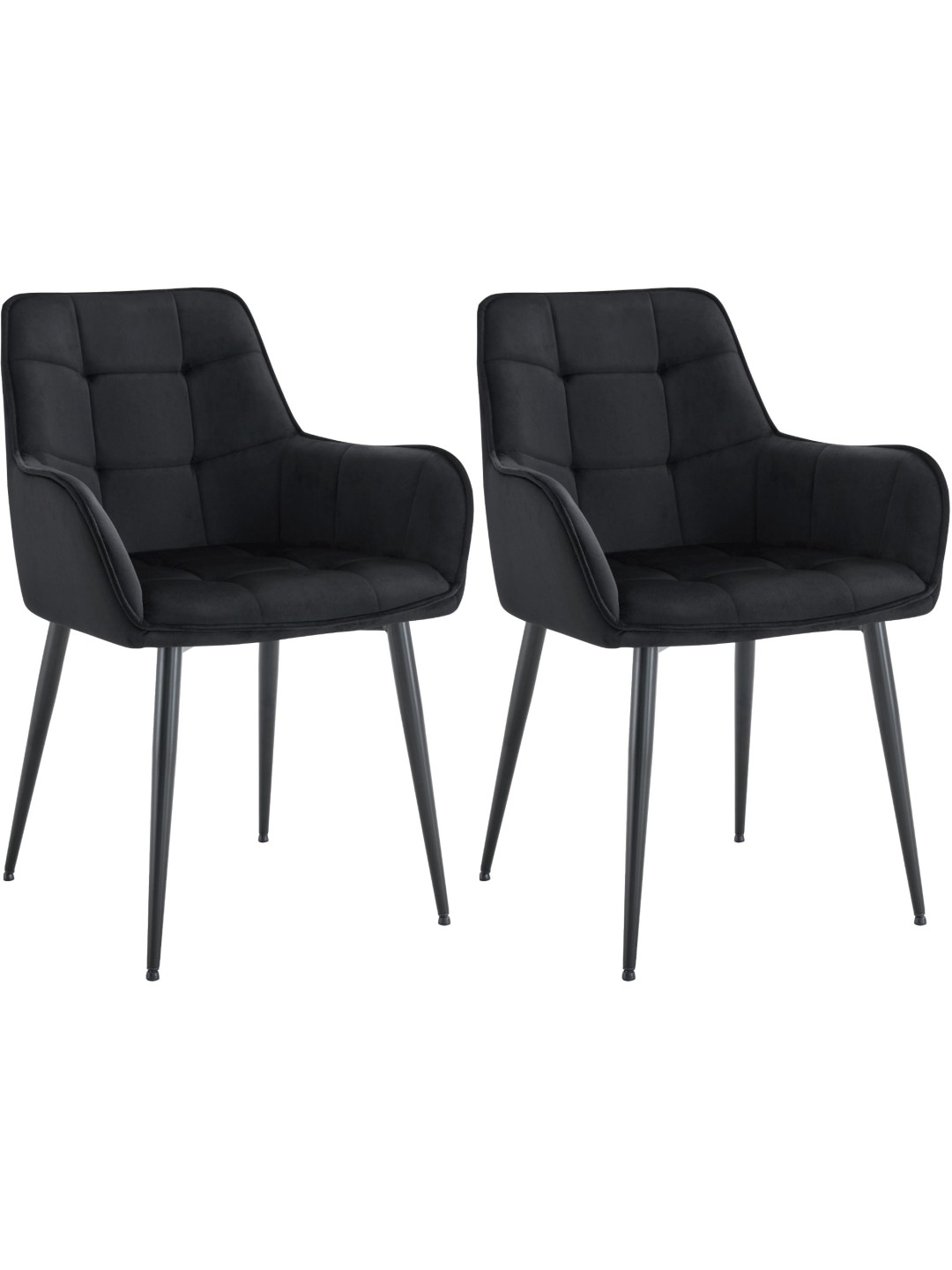 2 db Ferndale bársony étkezőszékből álló készlet, fekete