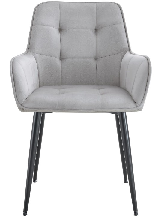 2 db Ferndale bársony étkezőszékből álló készlet, világosszürke