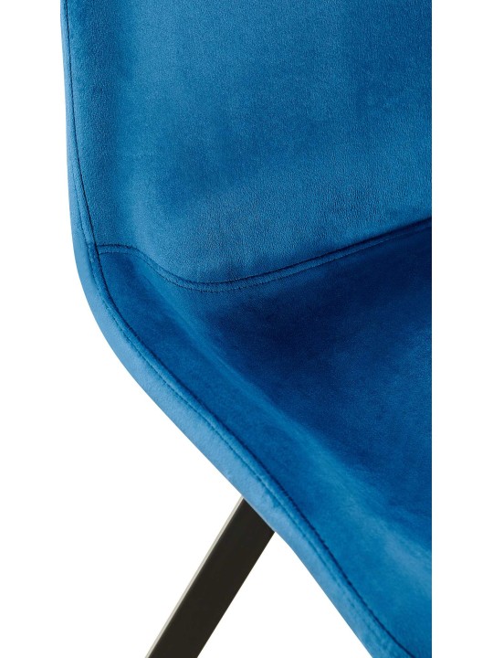 2 db Lewes bársony étkezőszékből álló készlet, sötétkék
