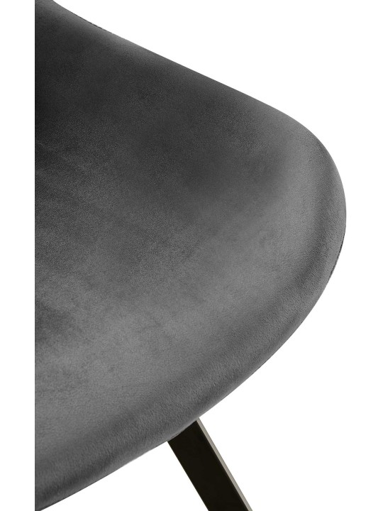 2 db Lewes bársony étkezőszékből álló készlet, sötétszürke