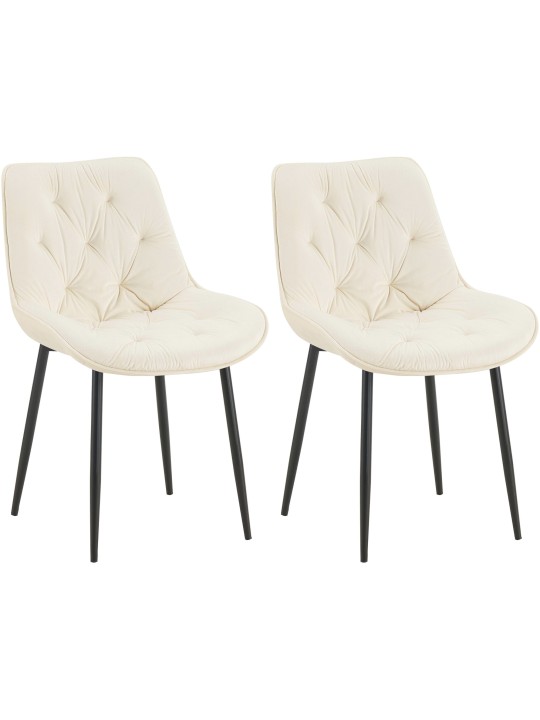 2db Wallace bársony étkezőszék szett, krém