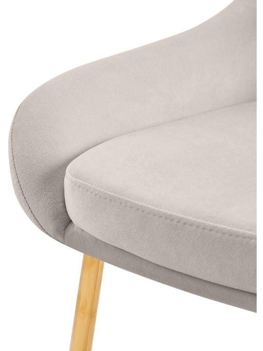 Elmira bársonyarany étkezőszék, szürke