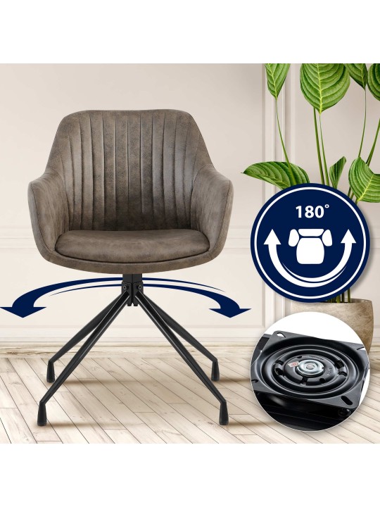 2 db Welby Vintage étkezőszék készlet, szürke