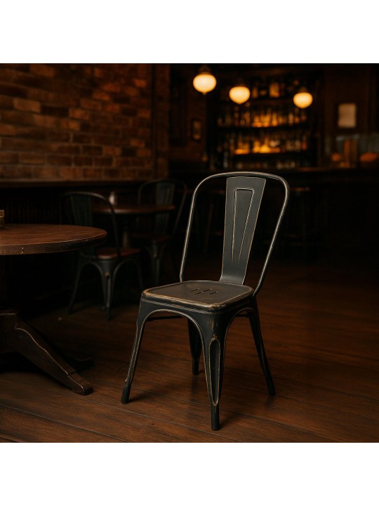 Antik Benedek szék, fekete-arany