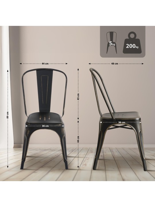 Antik Benedek szék, fekete-arany