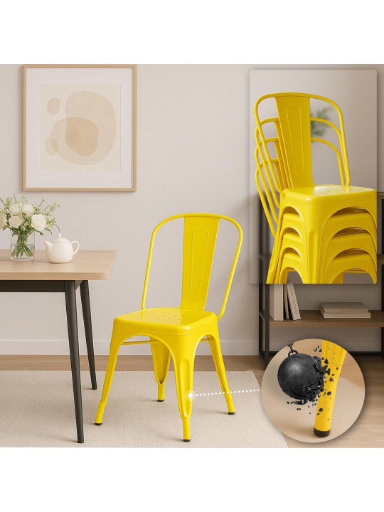 4 db Benedict szék készlet, sárga