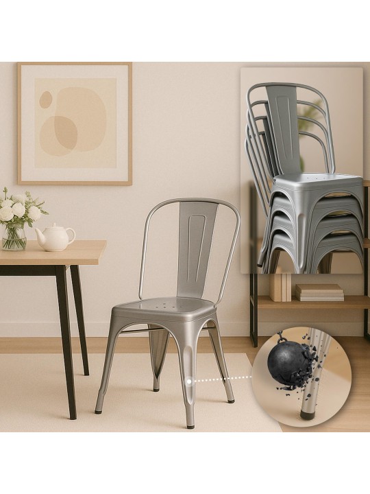 4 db Benedict szék készlet, ezüst