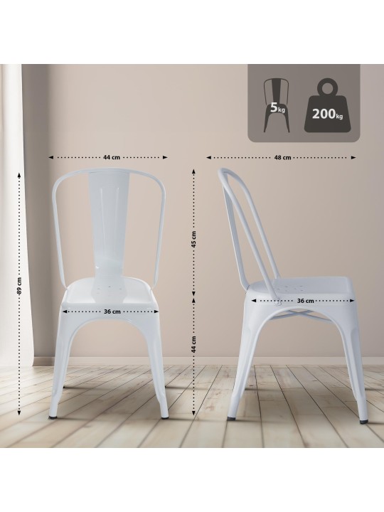 4 db Benedict szék készlet, fehér