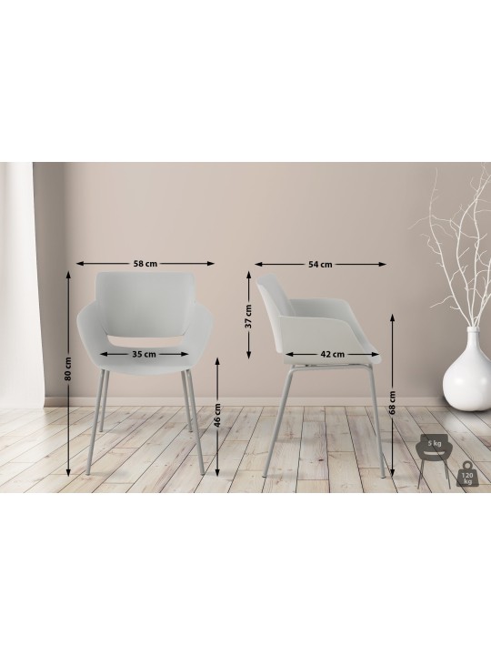 2 db Alpena szék készlet, világosszürke