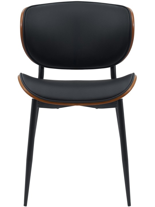 2 db étkezőszékből álló Enid műbőr szett, dió/fekete