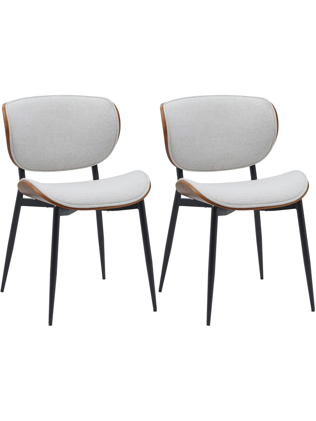 2 db étkező szék készlet Enid anyagból, dió/krém