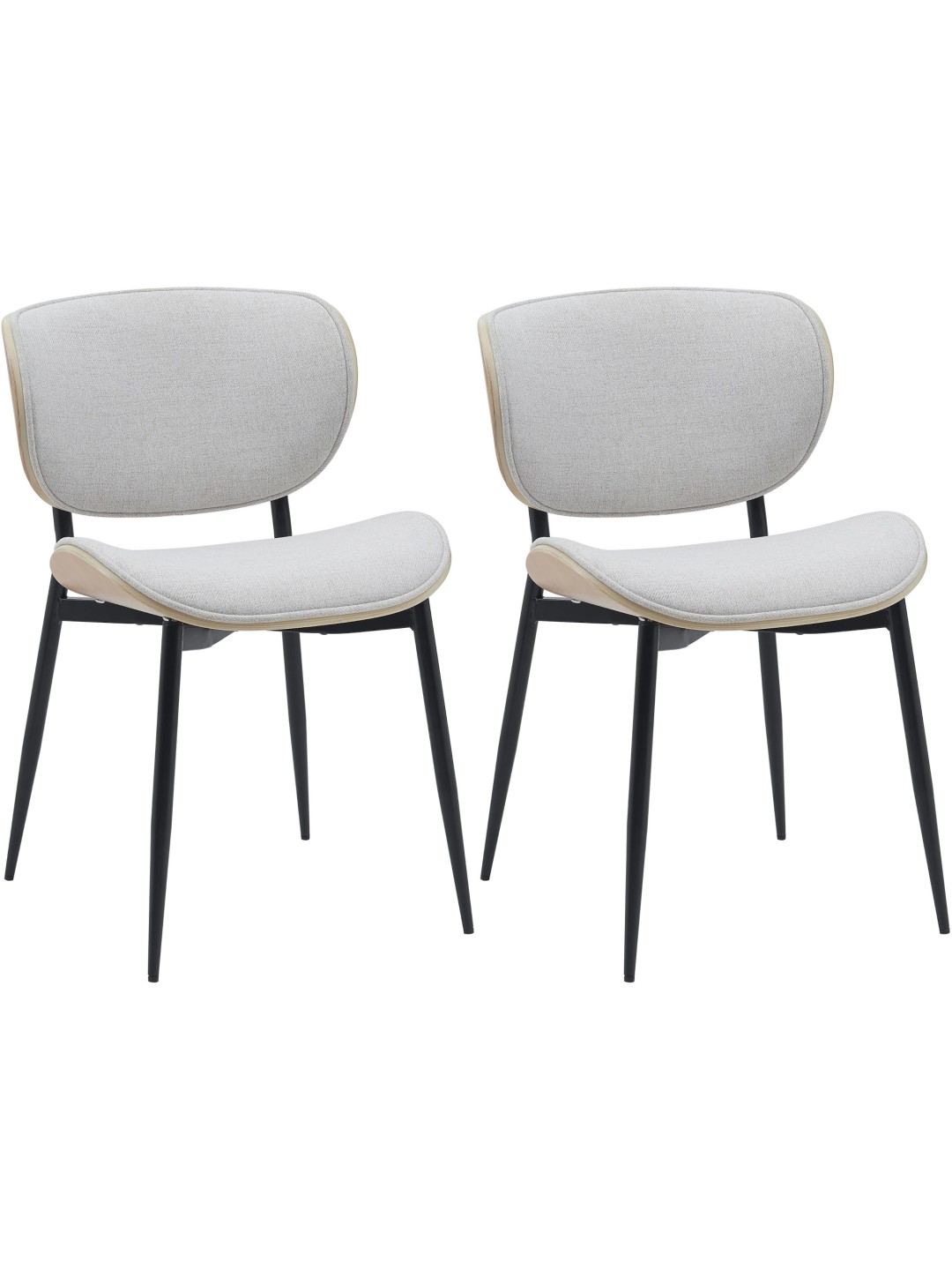 2 db étkező szék készlet Enid anyagból, natúr/krém