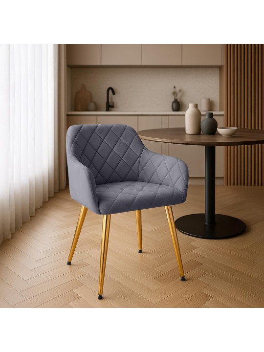 2db-os étkezőszék szett Monett velvet G, sötétszürke