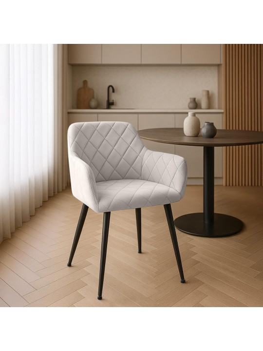 2 db-os Monett velvet B étkezőszék szett, szürke