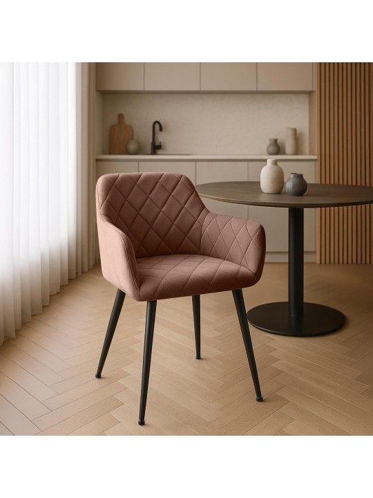 2 db-os Monett velvet B étkezőszék szett, barna