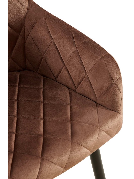 2 db-os Monett velvet B étkezőszék szett, barna