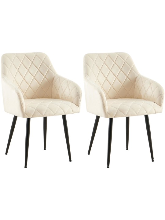 2 db-os Monett velvet B étkezőszék szett, krém