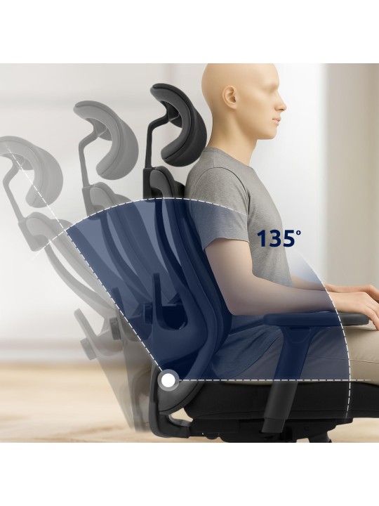 Elisha irodai szék, fekete