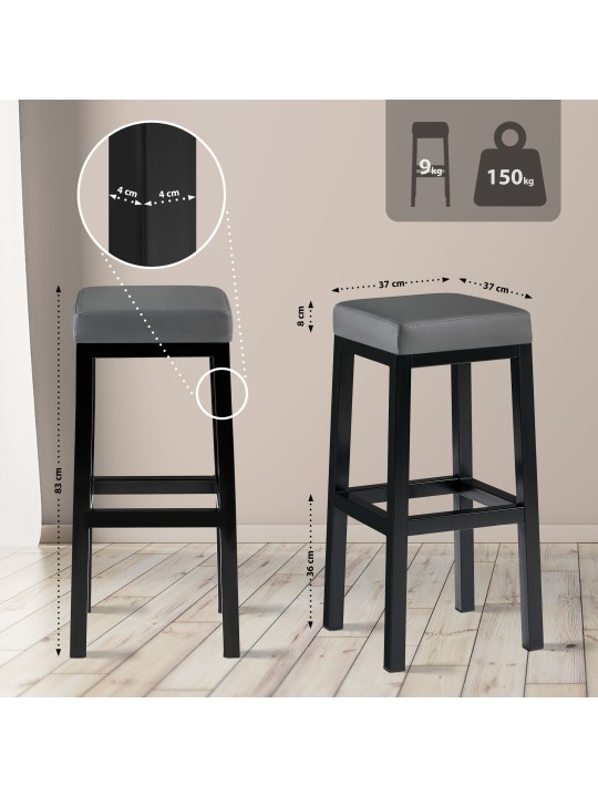 Bárszék Taylor B85 műbőr, szürke