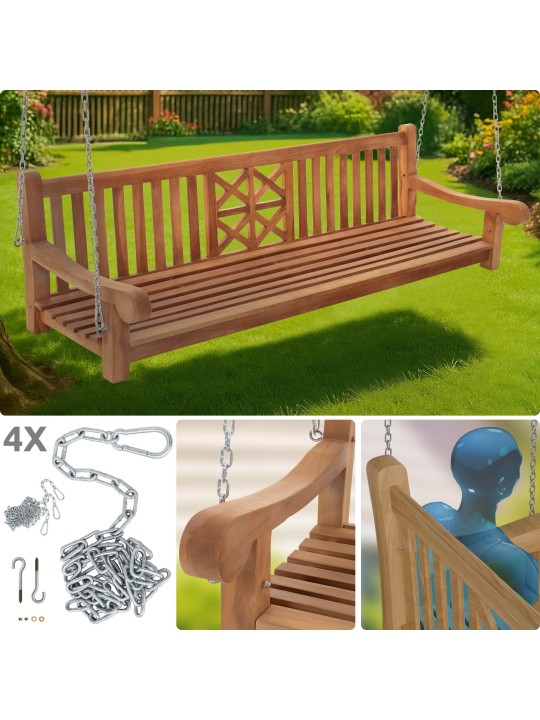 Lengőpad Farm 220 cm, teak