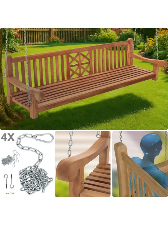 Lengőpad Farm 240 cm, teak