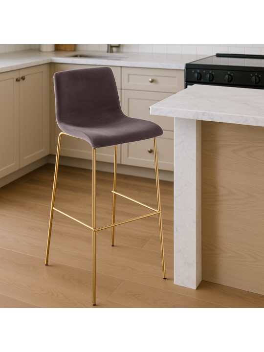 Bárszék Hoover Velvet 4 láb arany, barna