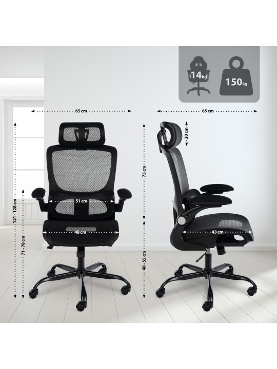 Kaylee irodai szék, fekete