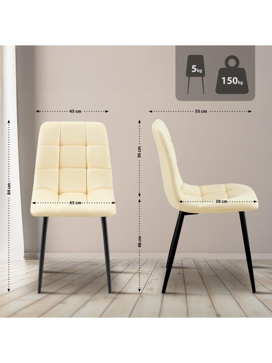 Antibes műbőr étkezőszék, krém