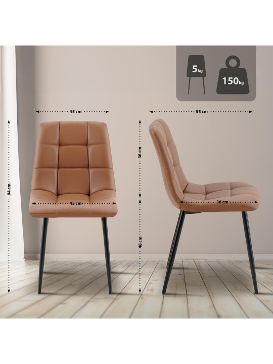 Antibes műbőr étkezőszék, sötétbarna