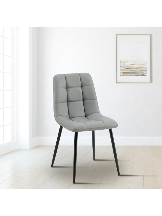 Antibes műbőr étkezőszék, világosszürke