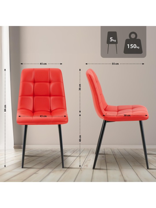 Antibes műbőr étkezőszék, piros