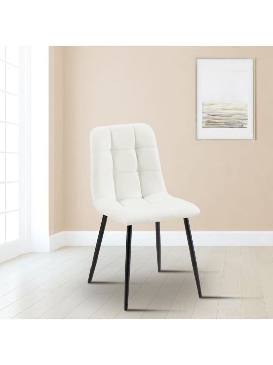 Antibes műbőr étkezőszék, fehér
