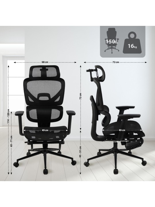 Beresford irodai szék, fekete