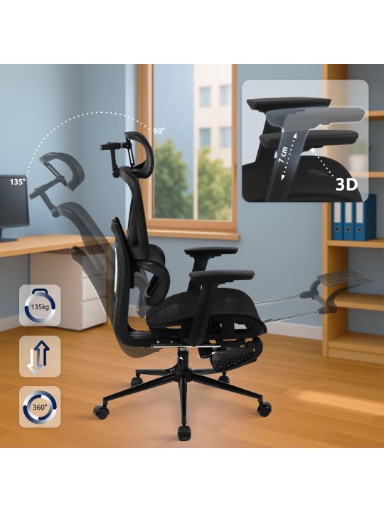 Beresford irodai szék, fekete