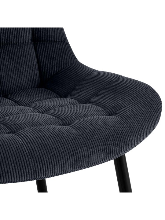 Sardna Cord étkezőszék, fekete