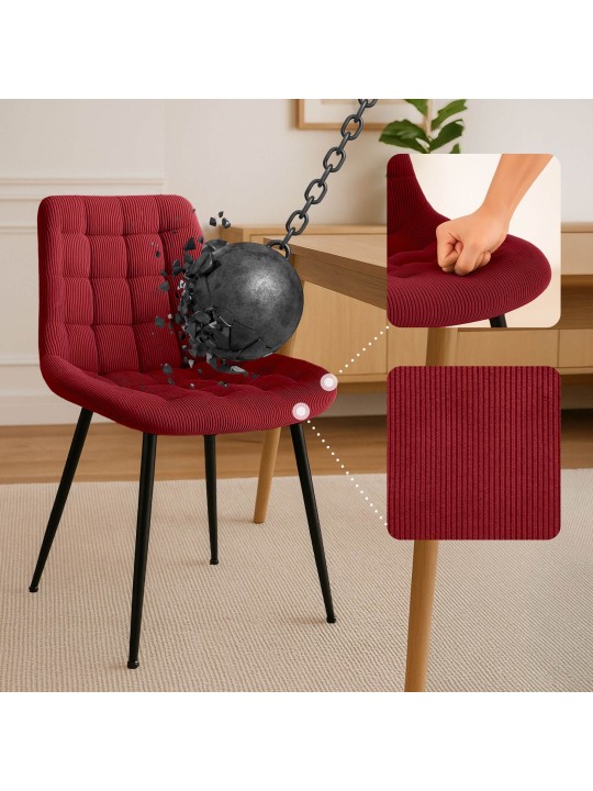 Sardna Cord étkezőszék, bordó