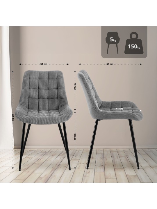 Sardna Cord étkezőszék, szürke Sardna Cord étkezőszék, szürke