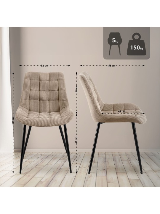 Sardna Cord étkezőszék, taupe Sardna Cord étkezőszék, taupe