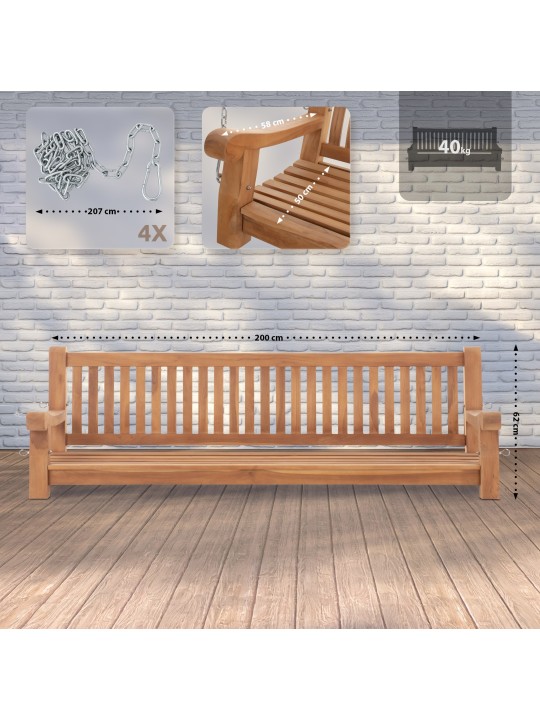 Joyce hintapad 200 cm, teak