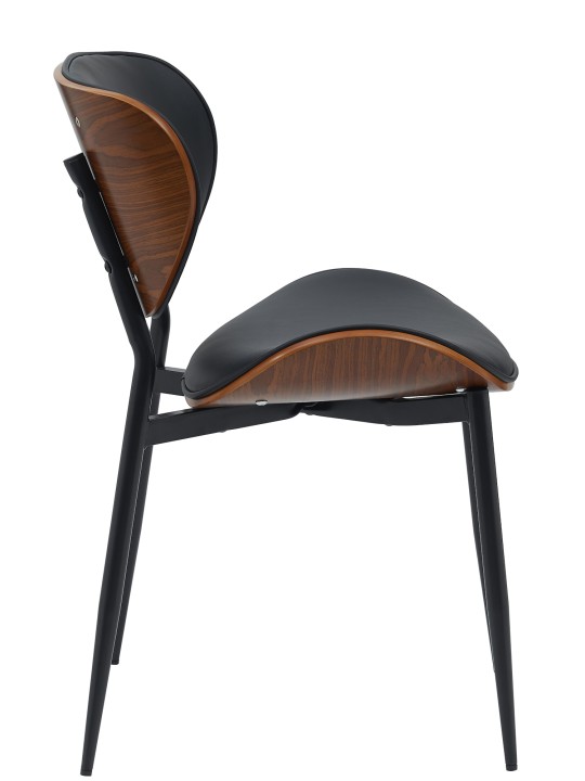 2 db étkezőszékből álló Enid műbőr szett, dió/fekete