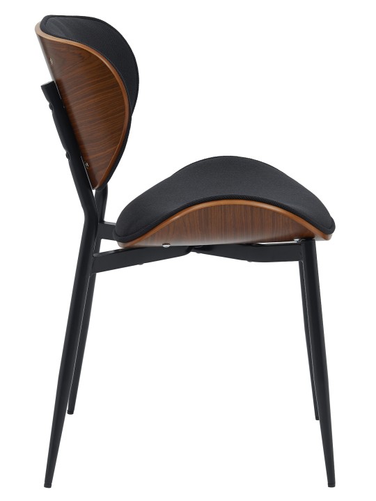 2 db étkező szék készlet Enid anyagból, dió/fekete