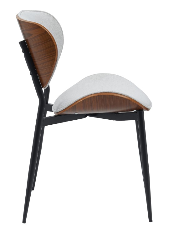 2 db étkező szék készlet Enid anyagból, dió/krém