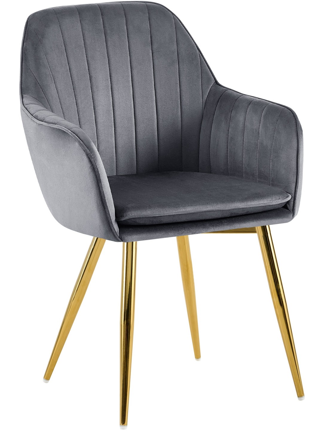 Étkezőszék Cheryl bársony arany, sötétszürke