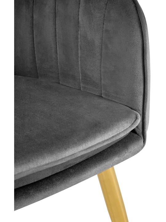 Étkezőszék Cheryl bársony arany, sötétszürke