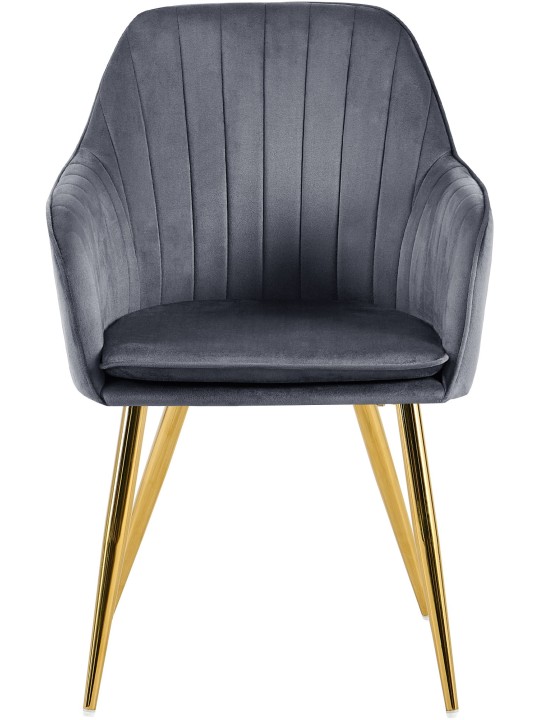 Étkezőszék Cheryl bársony arany, sötétszürke